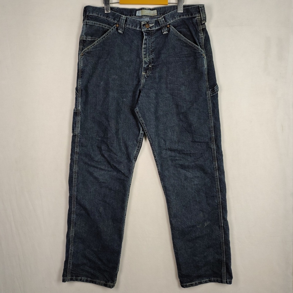 Lee Dungarees Carpenter Jeans Mens 36x30 Dark Wash Blue Denim Utility Pants